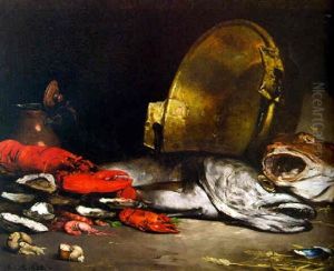 Nature Morte Aux Poissons by Theodule Augustine Ribot