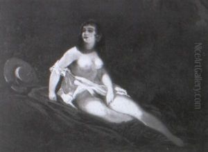Eine Leicht Bekleidete Junge Dame Sitzt Am Ufer Eines Weihers Eine Leicht Bekleidete Junge Dame Sitzt Am Ufer Eines Weihers