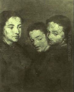 Les Trois Enfants by Theodule Augustine Ribot