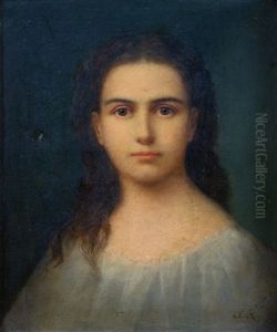Portrait De Jeune Fille En Buste by Gustave Ricard