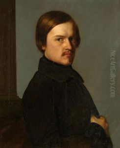 Portrait D'un Jeune Homme A Mi-corps by Gustave Ricard