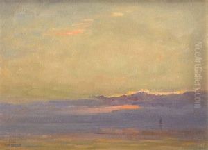 Coucher De Soleil, Nuage Frange D'or