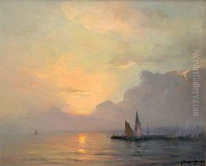 Coucher De Soleil, Cannes Sortie Du Port