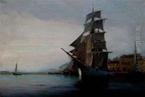Voilier Dans Le Port De Saint-tropez (?) by Georges Ricard-Cordingley