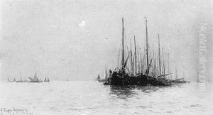 Marine Au Clair De Lune by Georges Ricard-Cordingley
