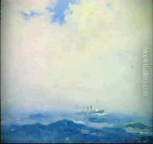 Voilier La Belle France De Madame Henriot A La Sortie Du Port De Bologne by Georges Ricard-Cordingley
