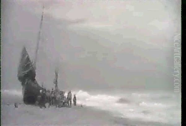 Fisherfolk Unloading The Catch - view 1