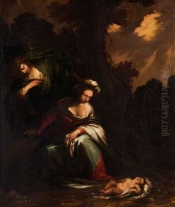 The Apparition Of The Angel To Agar And Ismael by Pietro Ricchi