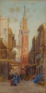 A Street Scene In Cairo by William Henry James Boot