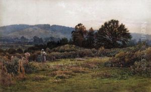 Mother And Child In A Wild Meadow by William Henry James Boot