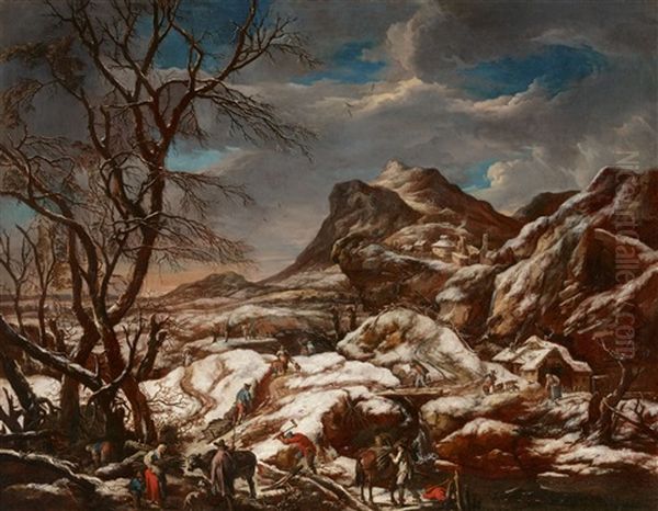 Figures In A Winter Landscape - view 1