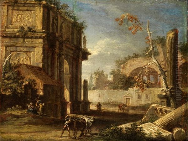 Blick Auf Das Forum Romanum Mit Titusbogen Und Konstantins-basilika - view 1