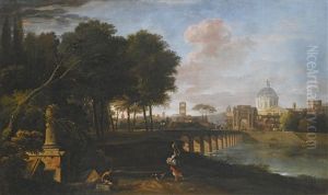A Capriccio Landscape With A Domed Church
