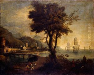 Paesaggio Fluviale Con Figure by Marco Ricci