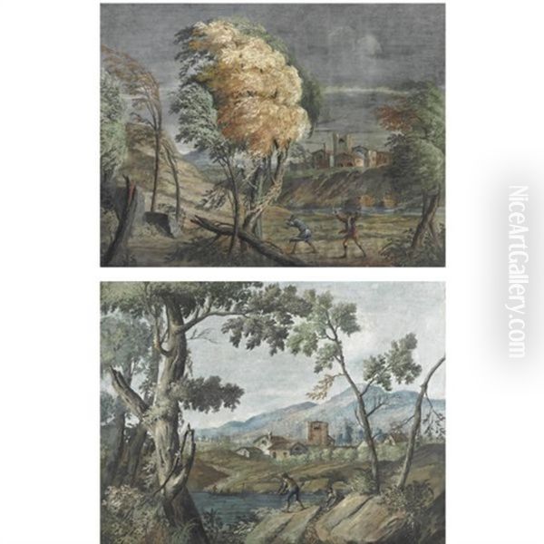Paesaggio Con Temporale (+ Paessagio Con Figure Presso Un Fiume; Pair) - view 1