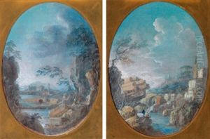 Zwei Landschaften (pair) by Marco Ricci