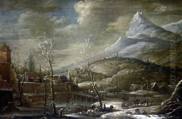 Paysage De Neige Avec Cavalier - view 1