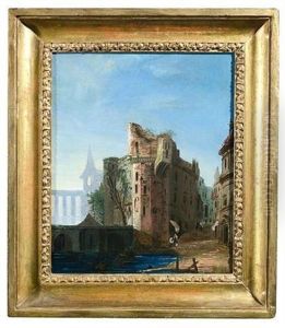 Capriccio Mit Einem Hafen Am Ufer
