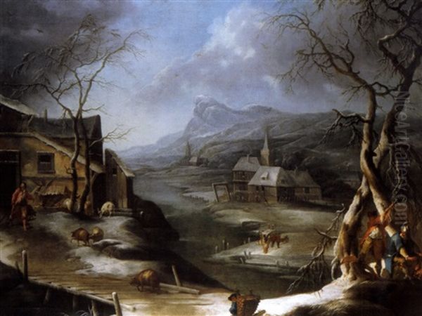 Winterlandschaft Mit Bauerngehoft - view 1