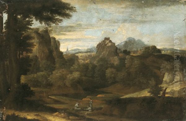 Paesaggio Alpestre Con Tre Monaci, - view 1