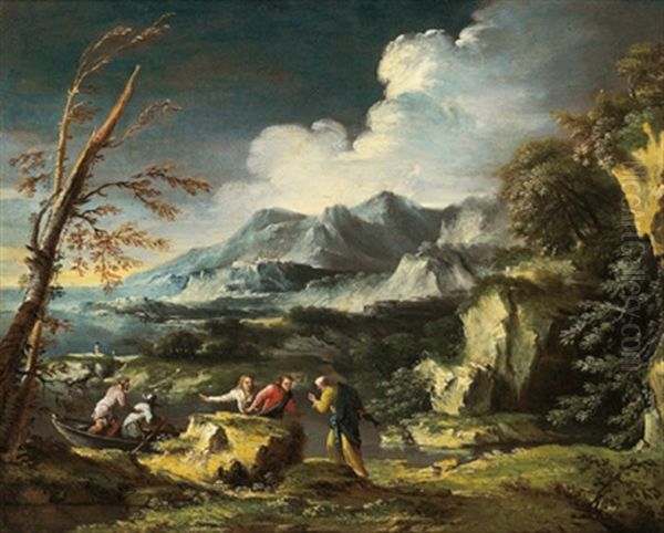 Paesaggio Con San Pietro Che Consegna A Cristo Il Denaro - view 1