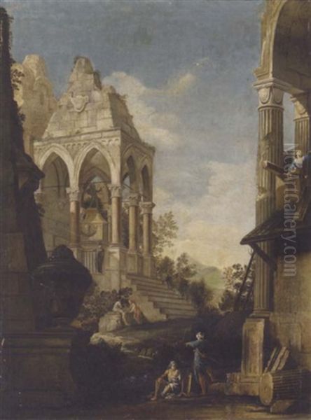 A Capriccio Of Classical Ruins With Figures - view 1