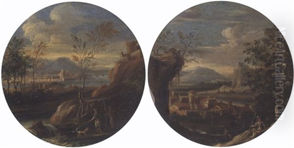 A River Landscape With Peasants On A Track - view 1
