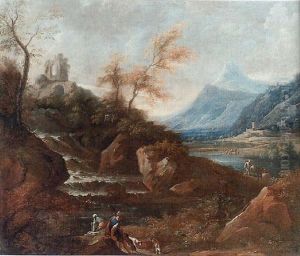 Paesaggio Con Cascata by Marco Ricci