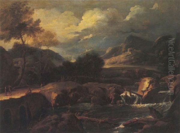 Paesaggio Fluviale Con Rovine E Figure - view 1