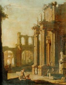 Capriccio Of Classical Ruins With Figures Capriccio Of Classical Ruins With Figures