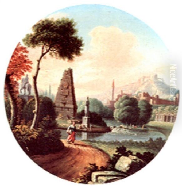A Riverscape With Antique Ruins - view 1