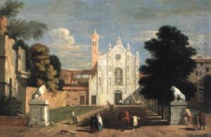 Prozession Vor Einer Gotischen Kirche Prozession Vor Einer Gotischen Kirche