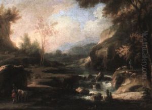 River Landscape With Herders And Their Flocks