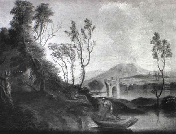 River Landscape With A Boatman - view 1