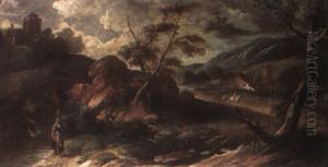 Italianate River Landscapes With Figures And Animals Italianate River Landscapes With Figures And Animals