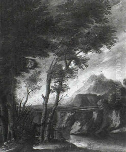 Landscape With Figures Resting Beside A River - view 1