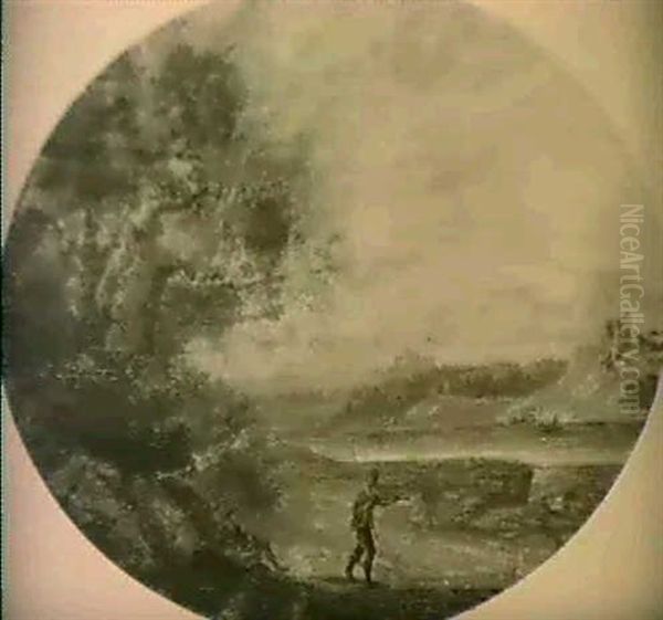 Zwei Bewaldete Flusslandschaften Mit Figuren - view 1