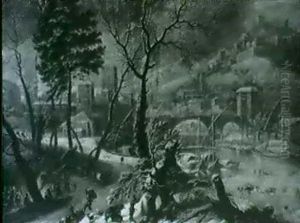 Winterlandschaft Mit Einer Ansicht Von Verona Winterlandschaft Mit Einer Ansicht Von Verona