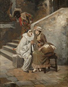 Jesters And A Lady by Pietro Ricci