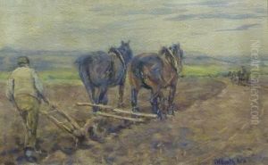 Ploughing Team by James William Booth