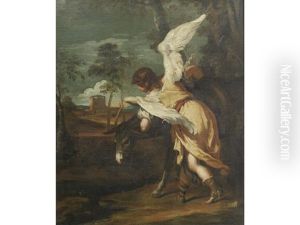 An Angel And Mule From The Flight Into Egypt
