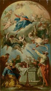Himmelfahrt Mariae. Kopie Nach Dem Entwurf Von S. Ricci Fur Das Altarbild Der Wiener Karlskirche Im Museum Der Schonen Kunste Budapest by Sebastiano Ricci