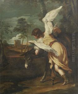 An Angel And Mule From The Flight Into Egypt by Sebastiano Ricci