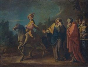 Episodes From The Parable Of The Prodigal Son: The Prodigal Son Leaves Home; The Prodigal Son Is Sent To Herd Pigs; The Return Of The Prodigal Son (3 Works) by Sebastiano Ricci