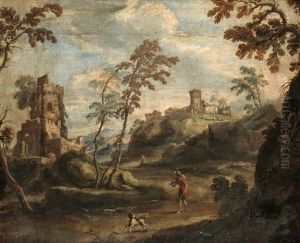 Ruinlandskap Med Figurstaffage (pair) by Sebastiano Ricci