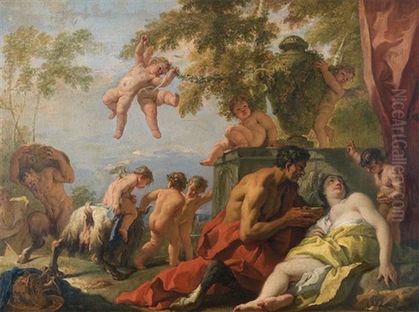 Satyre Reconfortant Une Nymphe - view 1