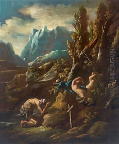 Paesaggio Roccioso Con Figure (in Collab. W/alessandro Magnasco) - view 1