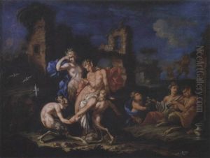 Famiglia Di Satiri Con Pan by Sebastiano Ricci