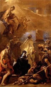 L'apparizione Della Vergine A San Benedetto Con I Santi Gerolamo, Paolo, Scolastica, Rocco E Pietro