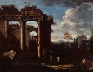 Romische Ruinenlandschaft Mit Personen by Sebastiano Ricci
